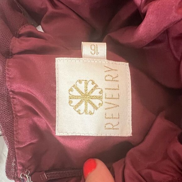 Revelry Thea tulle bridesmaid dress in Cabernet size 16 - Picture 11 of 15